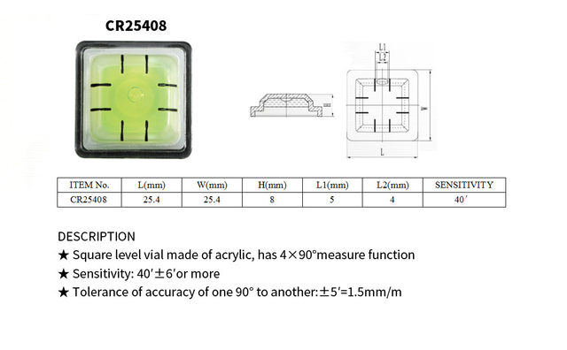 Circular Level Vial K-CR25408