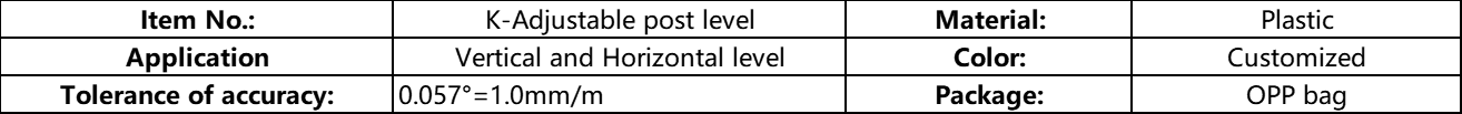 Spirit level-K-Adjustable post level参数
